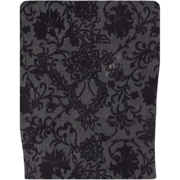 Black Floral Velvet Boho Hippie Jeans - Picture 4 of 5